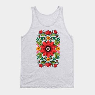 Hungarian Folk Floral symmetrical Tank Top